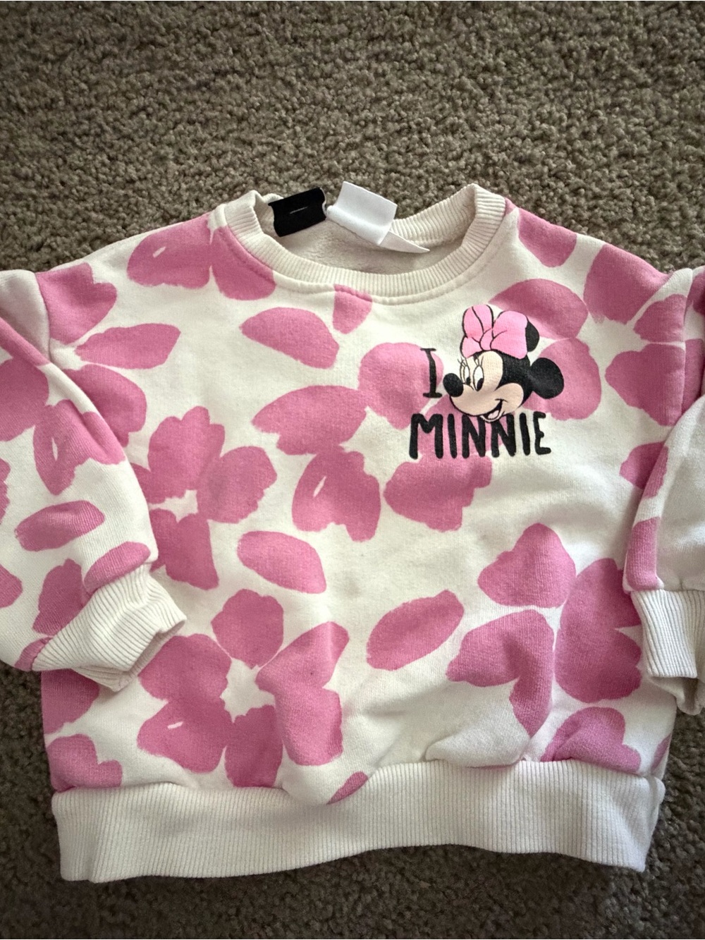 Disney Pink & White Minnie Floral Pullover